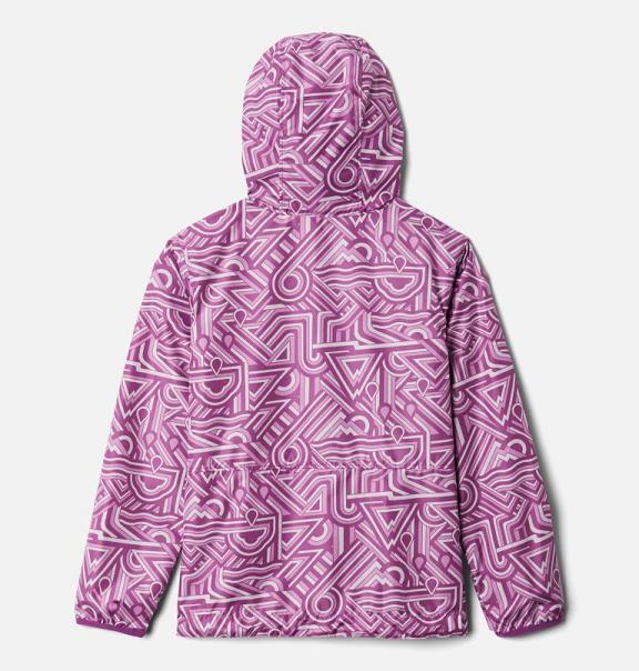 Columbia Pixel Grabber Rain Jacket Red For Girls NZ91723 New Zealand